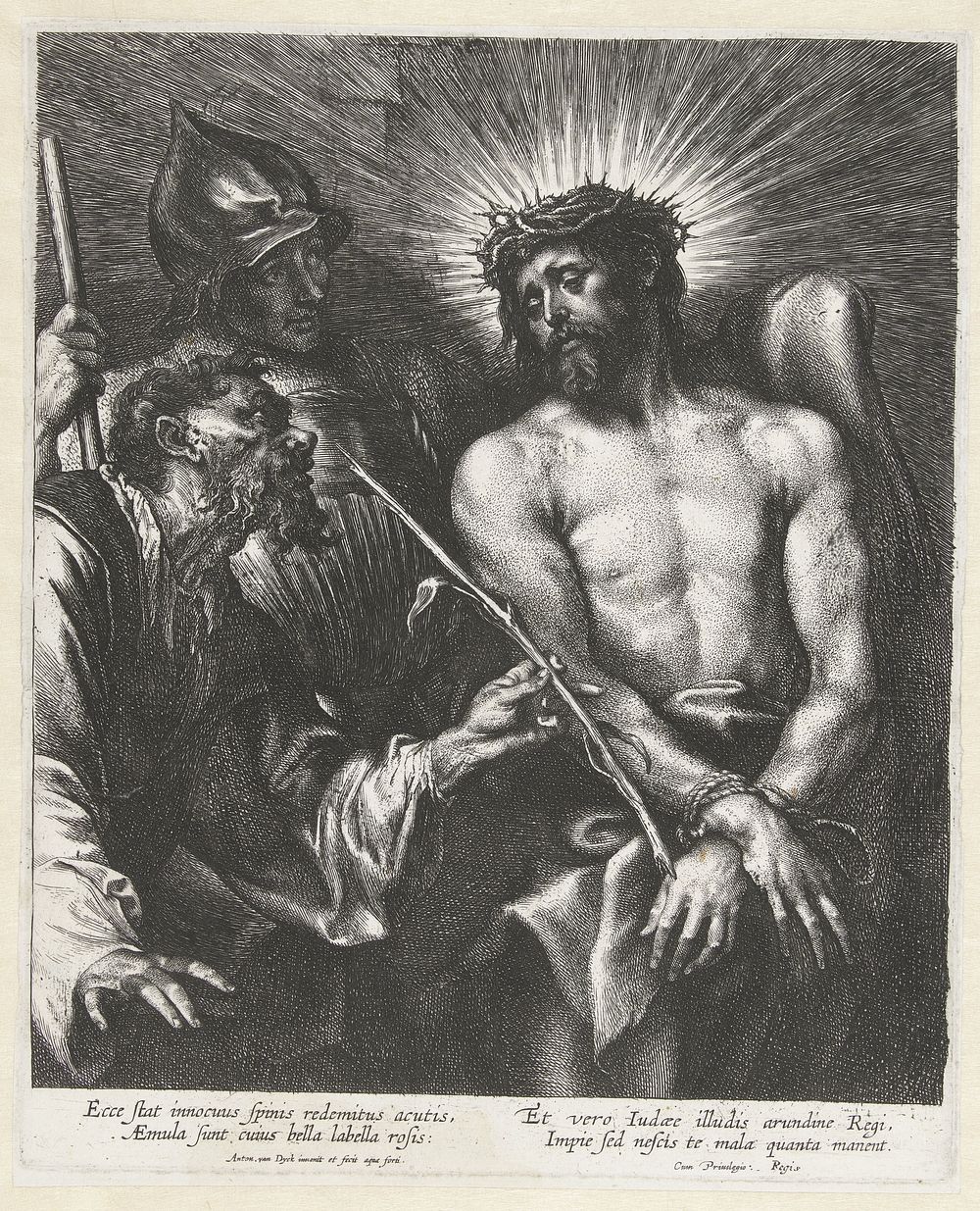 De bespotting van Christus (1630 - 1699) by Anthony van Dyck, Lucas Vorsterman I and Anthony van Dyck