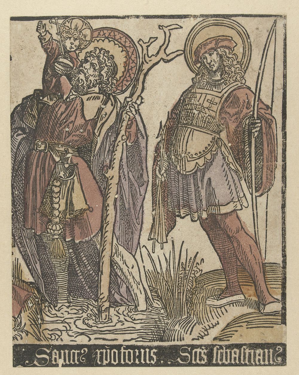 De heiligen Christoffel en Sebastiaan (1509 - 1513) by Jacob Cornelisz van Oostsanen