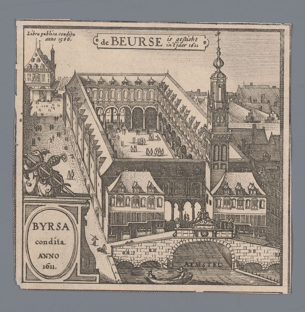 Gezicht op de Beurs van Hendrick de Keyser in Amsterdam (1611 - 1750) by anonymous