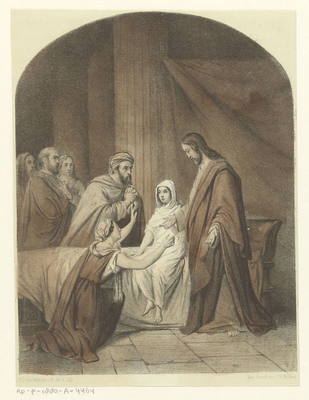 Opwekking van de dochter van Jaïrus (1847 - 1849) by Petrus Theodorus van Wijngaerdt, Petrus Theodorus van Wijngaerdt and…