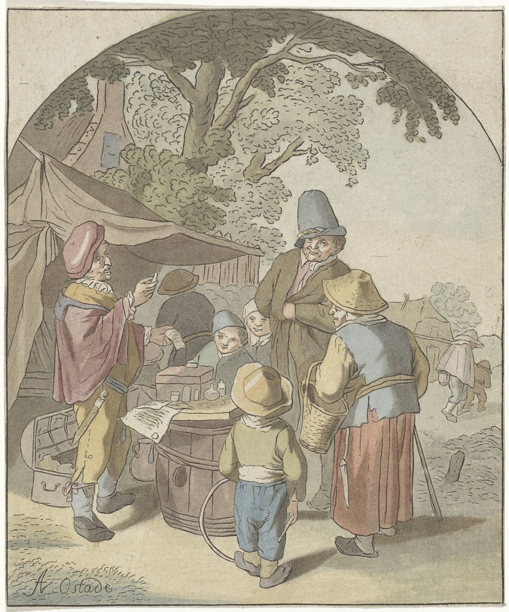 Kwakzalver (1767 - 1780) by Bernhard Schreuder, Adriaen van Ostade and Frederik Willem Greebe