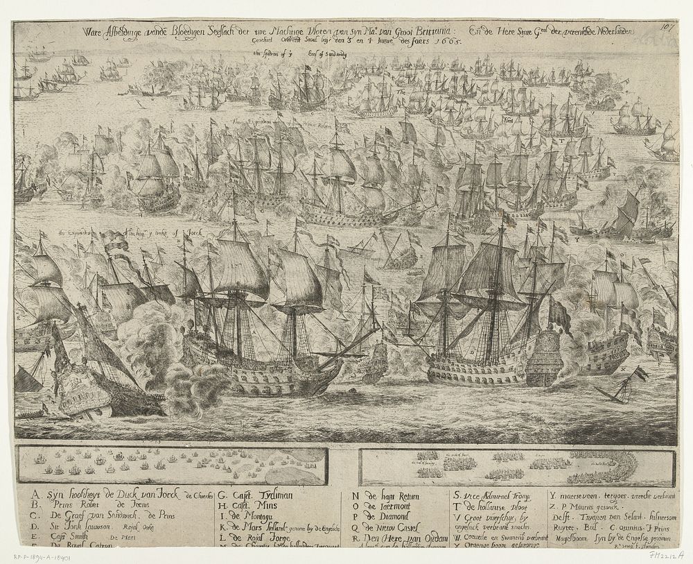 Zeeslag bij Solebay, 1665 (1665) by Dirk Stoop