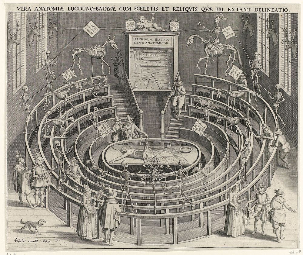 Anatomisch theater van de Universiteit Leiden (1644) by Willem Isaacsz van Swanenburg, Jan Cornelisz van t Woudt and Claes…