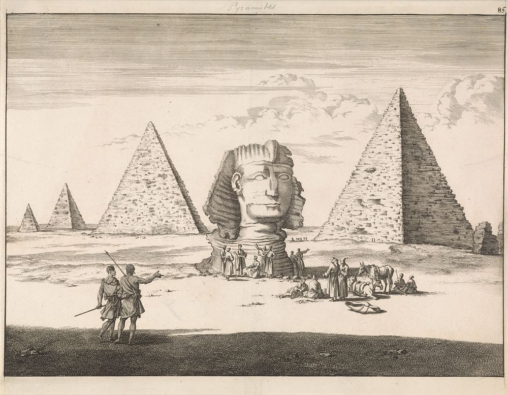 Pyramiden en Sfinx van Gizeh (1698) by Jan Luyken