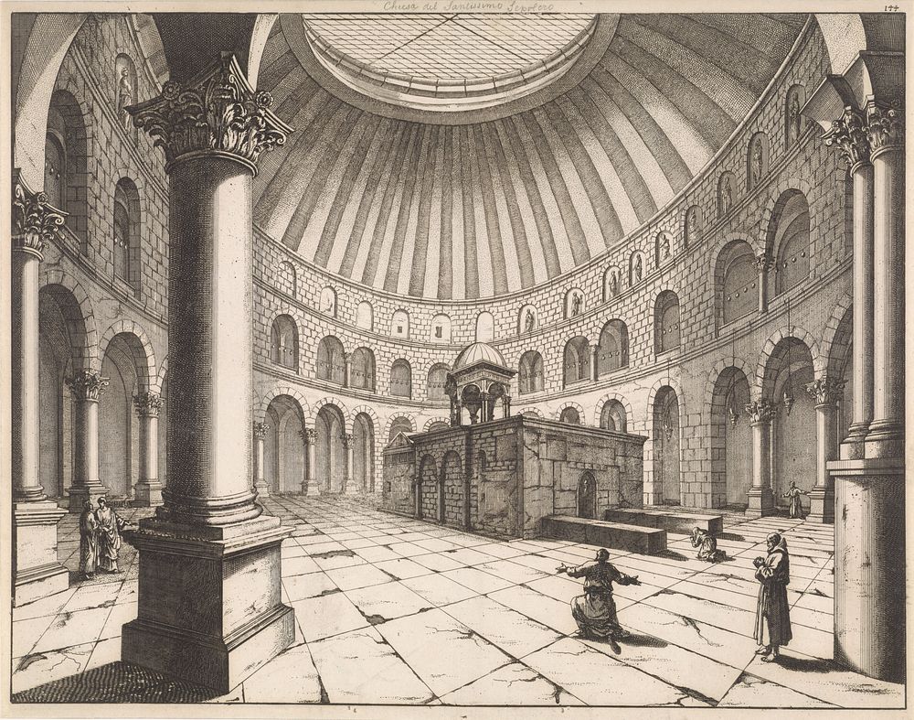 Interieur van de Heilig-Grafkerk te Jeruzalem (1698) by Jan Luyken