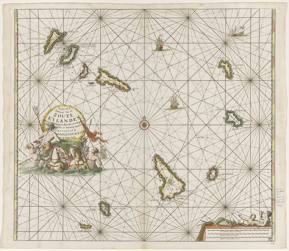 Paskaart van de Kaapverdische eilanden (1680 - 1684) by Jan Luyken and Johannes van Keulen I