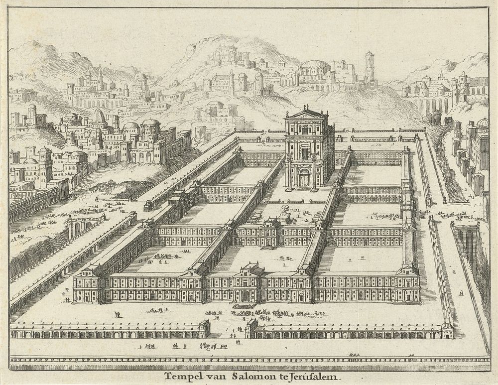 Tempel van Salomon, Jeruzalem (variant A) (1682) by Jan Luyken and Willem Goeree