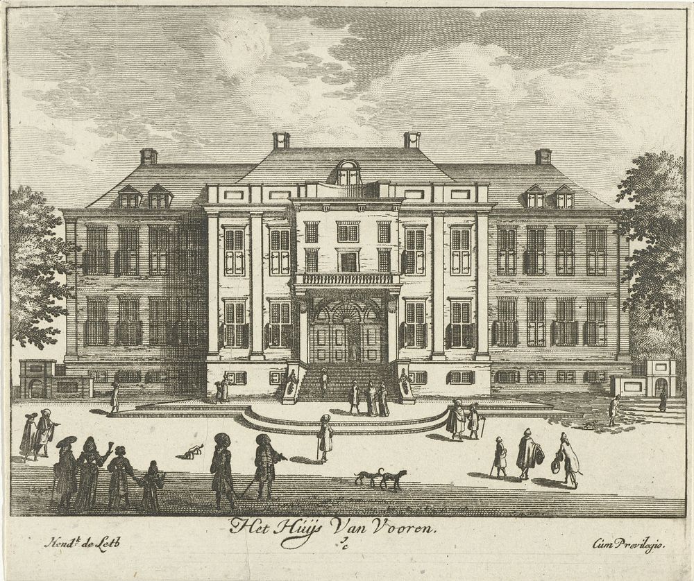 Voorgevel van Paleis Soestdijk (1725 - 1747) by Hendrik de Leth