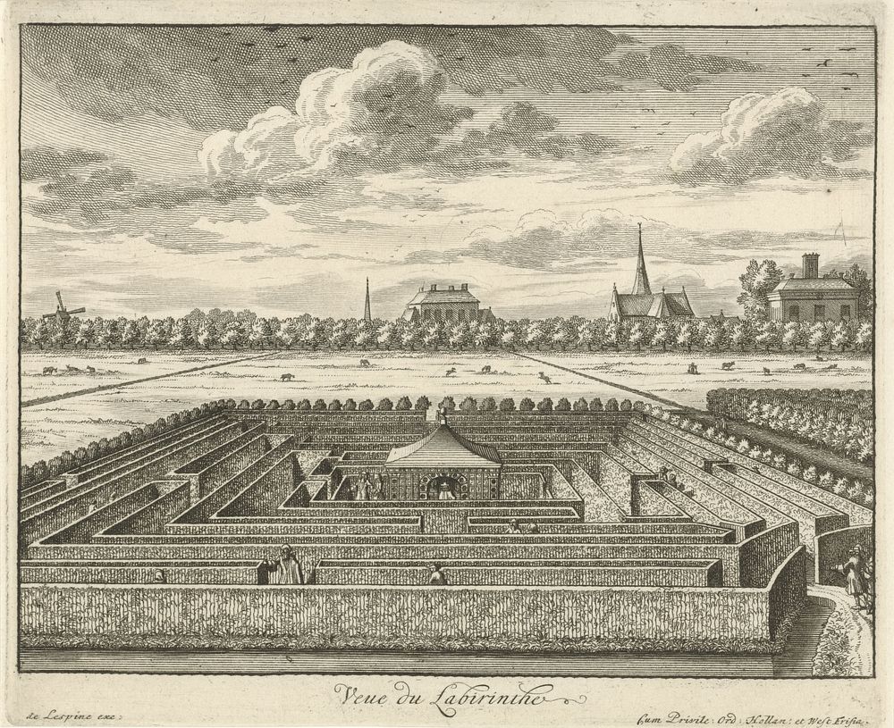 Labyrint bij Gunterstein, Breukelen (1680 - 1696) by Joseph Mulder, Willem Swidde, Jaques Le Moine de l Espine, Nicolaes…