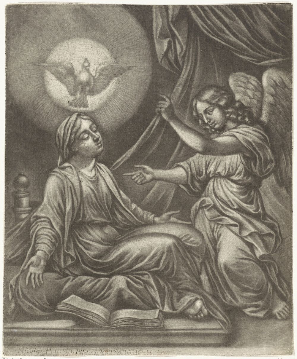 Annunciatie (1676) by Jan van Somer and Nicolas Poussin