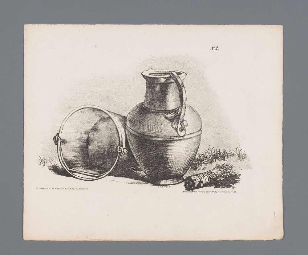 Kruik en emmer (1809 - 1854) by Cornelis de Kruyff, Cornelis de Kruyff and Portman and Willink van den Bosch