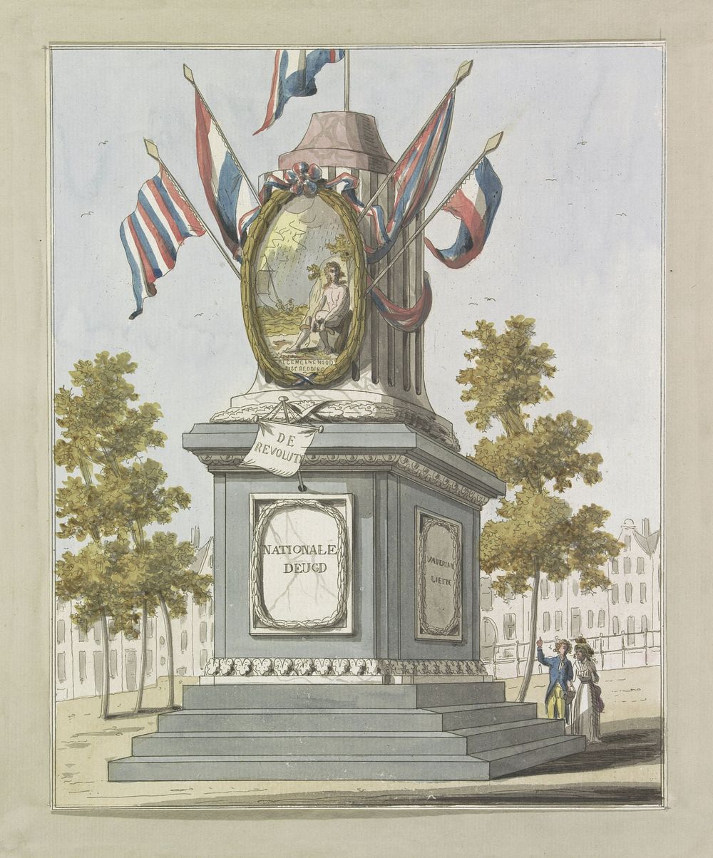 De Revolutie, decoratie op het Koningsplein, 1795 (1795) by A Verkerk and Johannes Roelof Poster