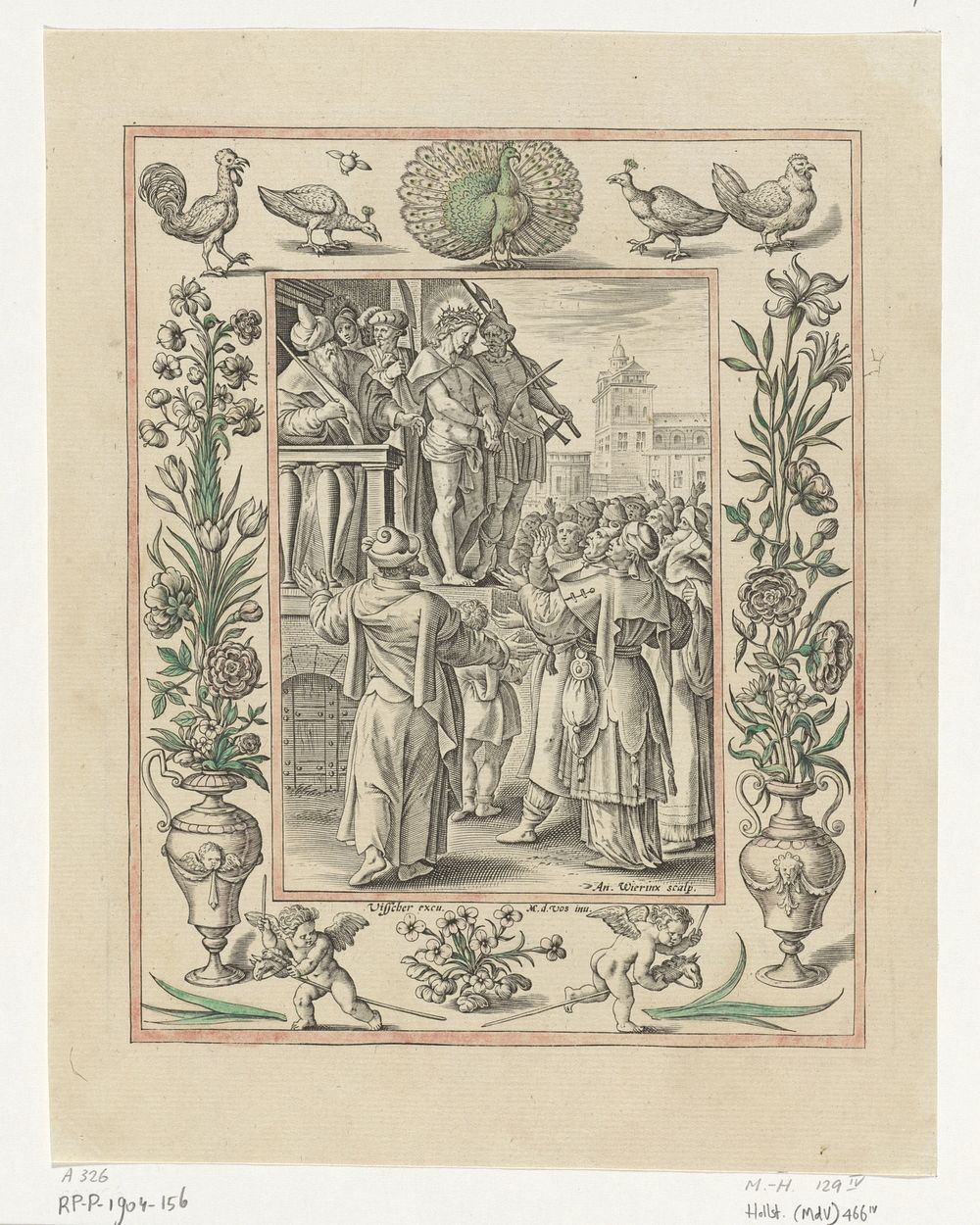 Christus aan het volk getoond (1582 - 1586) by Antonie Wierix II, Maerten de Vos and Claes Jansz Visscher II