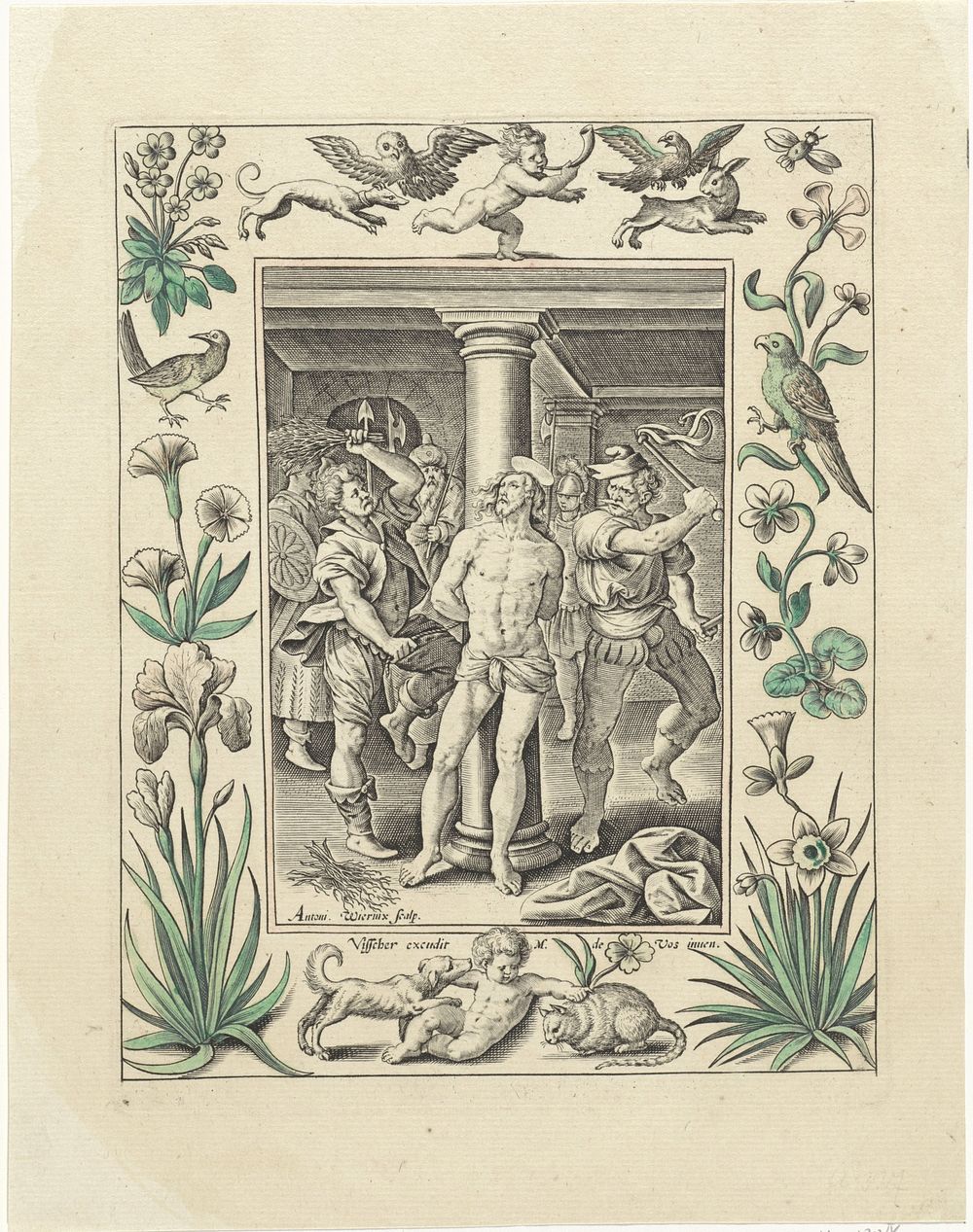 Geseling van Christus (1582 - 1586) by Antonie Wierix II, Maerten de Vos and Claes Jansz Visscher II