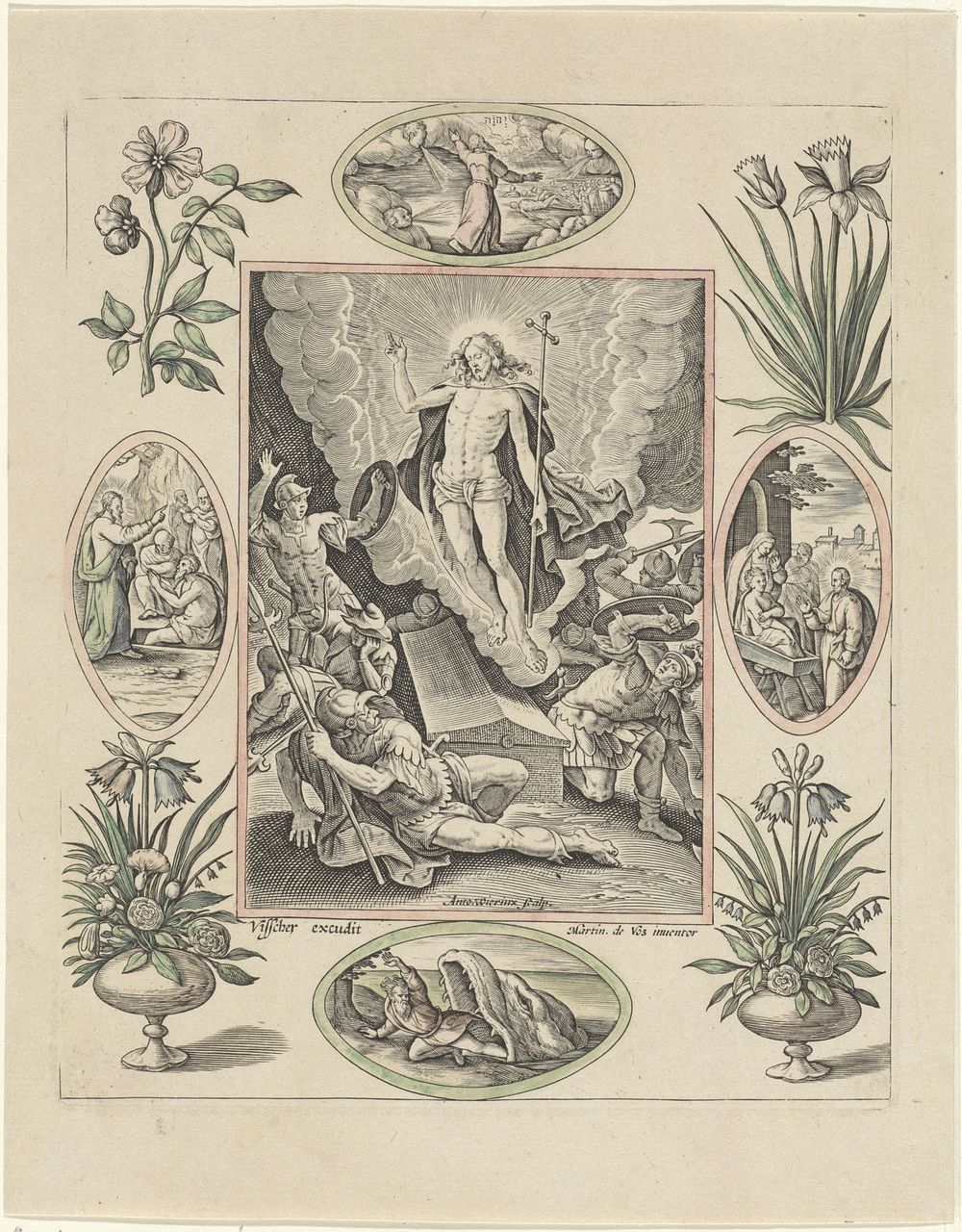 Opstanding van Christus (1582 - 1586) by Antonie Wierix II, Maerten de Vos and Claes Jansz Visscher II