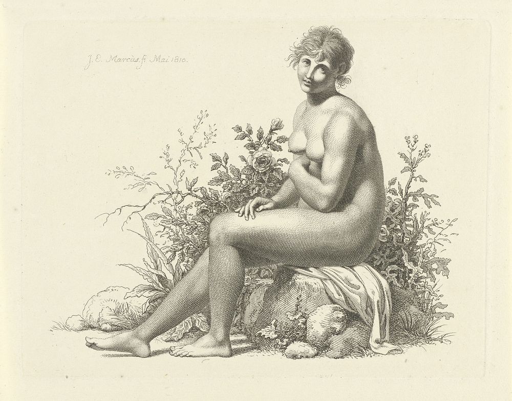 Seated Female Nude (1810) by Jacob Ernst Marcus