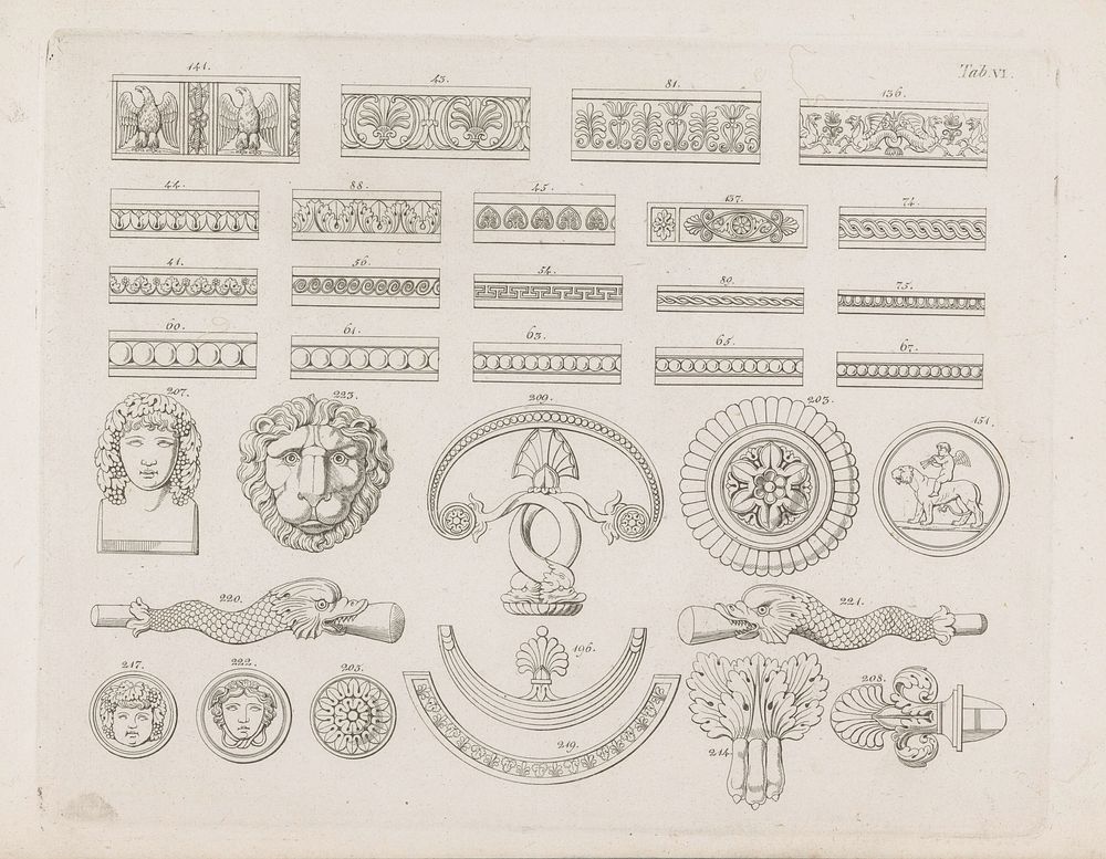 Lijsten, koppen en ornamenten (after 1817) by anonymous