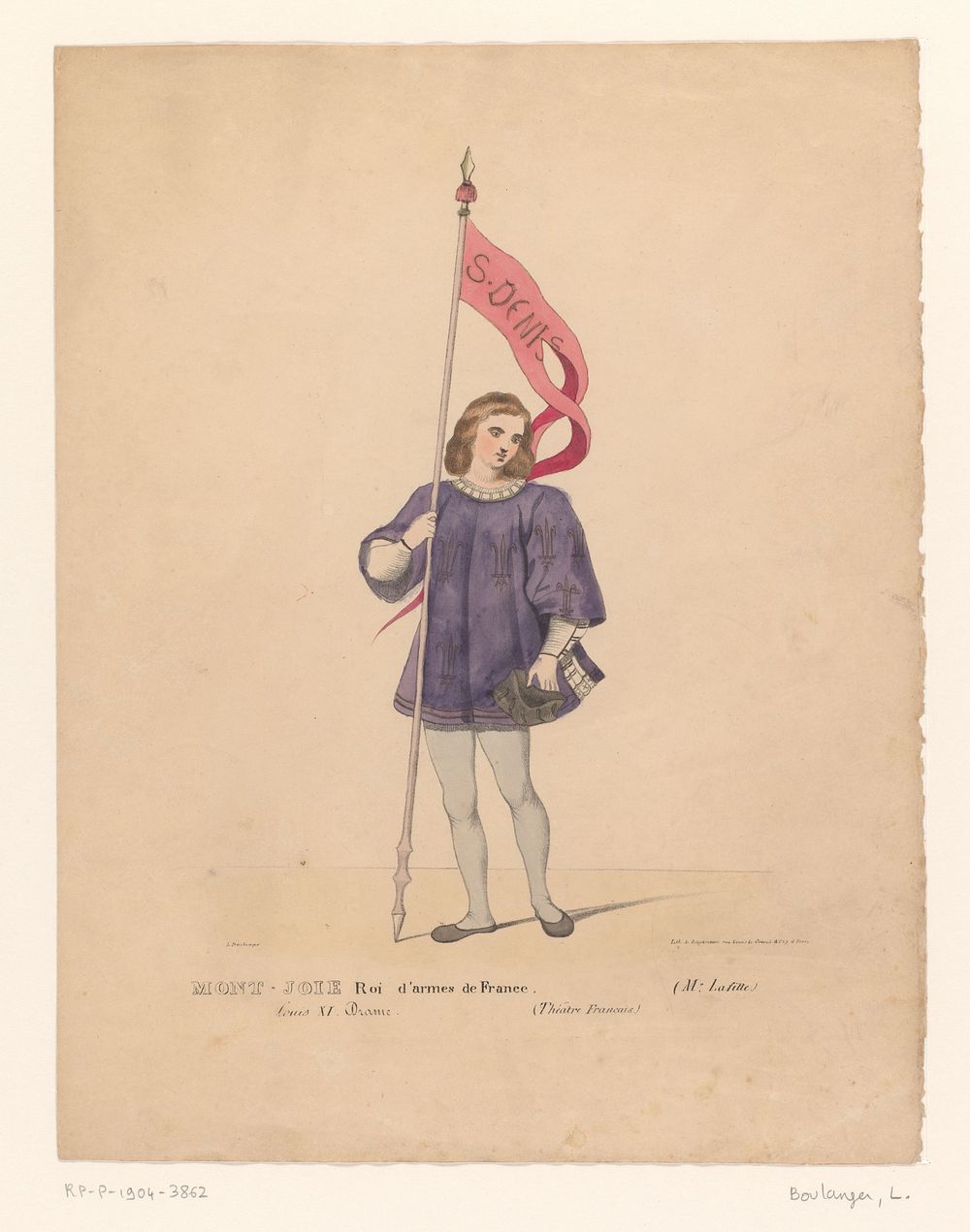 Kostuum van Mont-Joie, wapenkoning uit het drama Louis XI à Péronne (1826) by Louis Boulanger, Henri Duponchel, Jean Alaux…