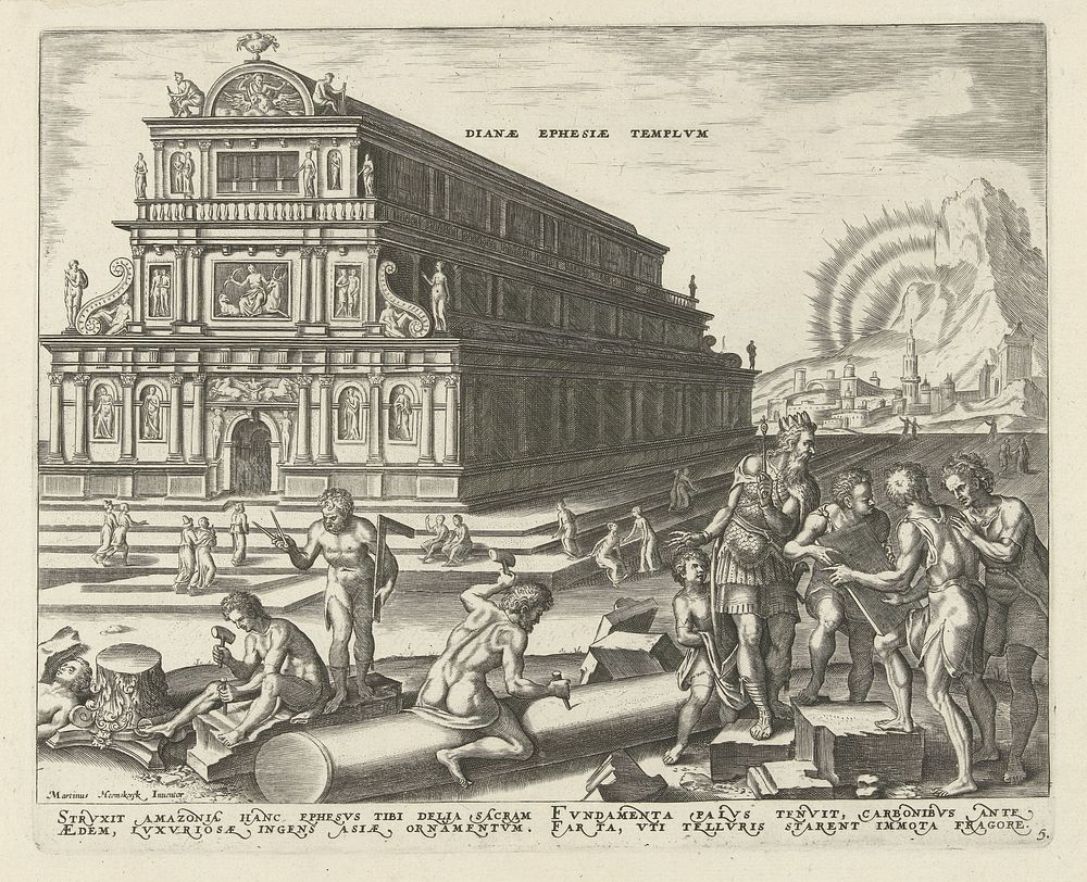 Tempel van Diana te Efeze (1581 - 1633) by Philips Galle, Maarten van Heemskerck, Hadrianus Junius and Theodoor Galle