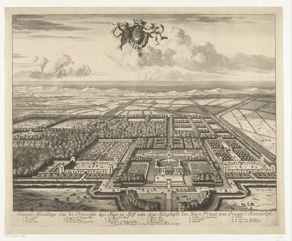 Gezicht op Honselaarsdijk in vogelvlucht (1684 - 1690) by Abraham Bloteling, Abraham Jansz Begeyn, Abraham Bloteling and…