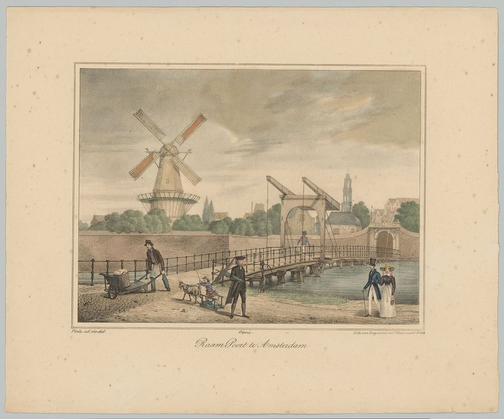Gezicht op de Raampoort te Amsterdam (1828 - 1900) by anonymous, M Pinte, Desguerrois and Co, Desguerrois and Co…