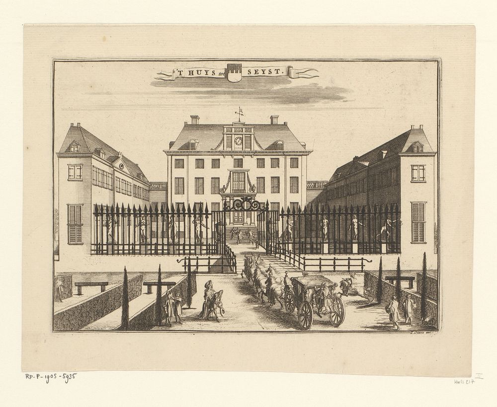Gezicht op slot Zeist (1725 - 1751) by Jan van Vianen, Reinier Vinkeles I, Caspar Specht and Reinier Ottens I  and Josua