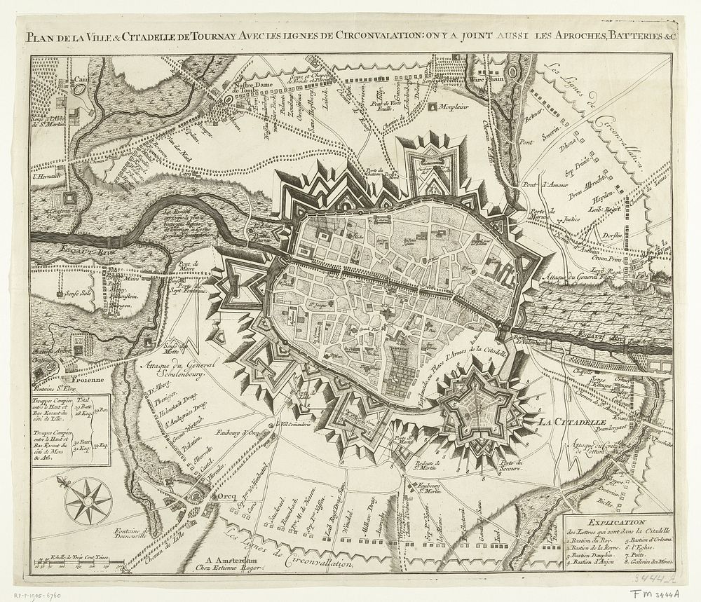 Plan van het beleg van Tournai, 1709 (1709) by anonymous and Estienne Roger