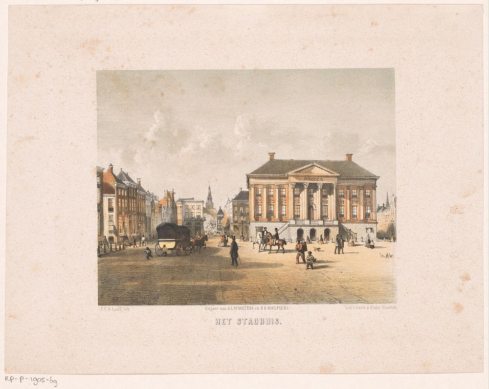 Stadhuis te Groningen (after 1857 - 1869) by Carel Christiaan Antony Last, Emrik and Binger, A L Scholtens and Hendrik…