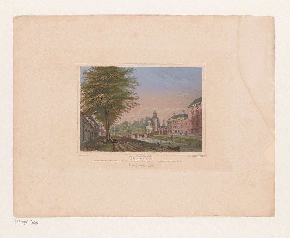 Gezicht op de Wittevrouwenpoort te Utrecht (1834 - 1867) by Franz Hablitschek, William John Cooke, Gustav Georg Lange and…