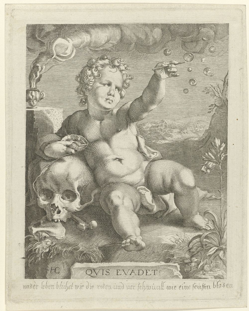 Allegory of Transience (1594 - 1667) by anonymous and Hendrick Goltzius