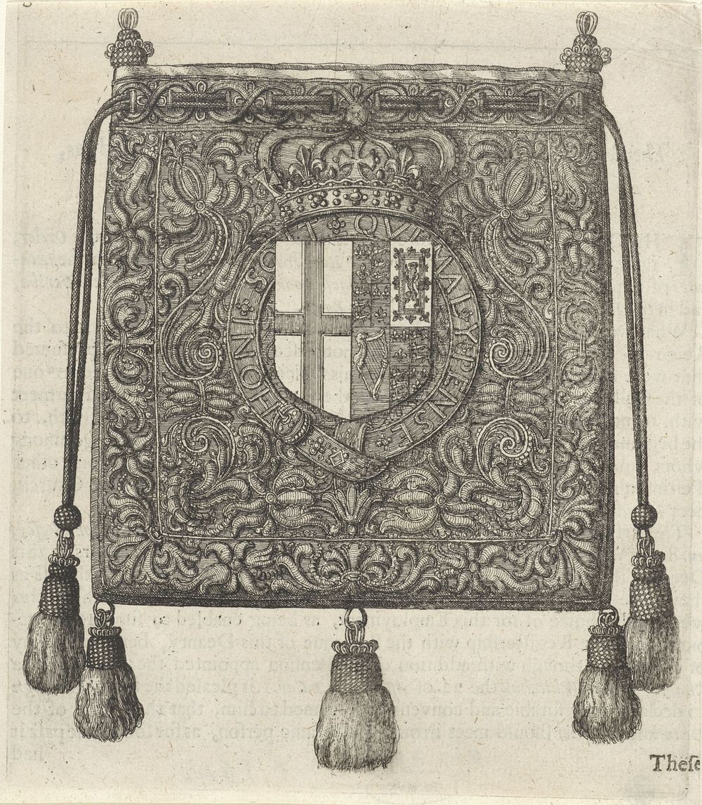 Tas met het wapen van de Orde van de Kousenband (1672) by Wenceslaus Hollar