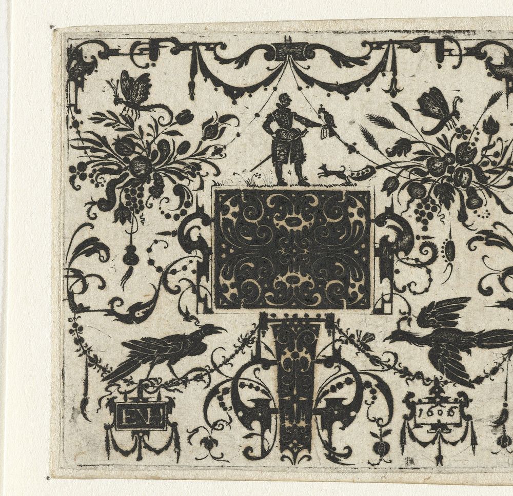 Zwartornament met rechthoek (1606) by Esaias van Hulsen, Esaias van Hulsen and Esaias van Hulsen
