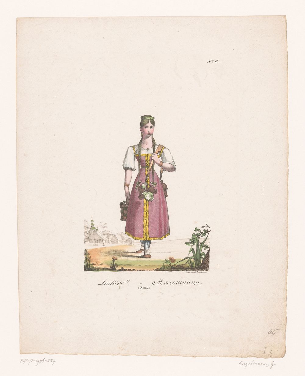 Russische melkverkoopster (1816 - 1839) by anonymous and Gottfried Engelmann