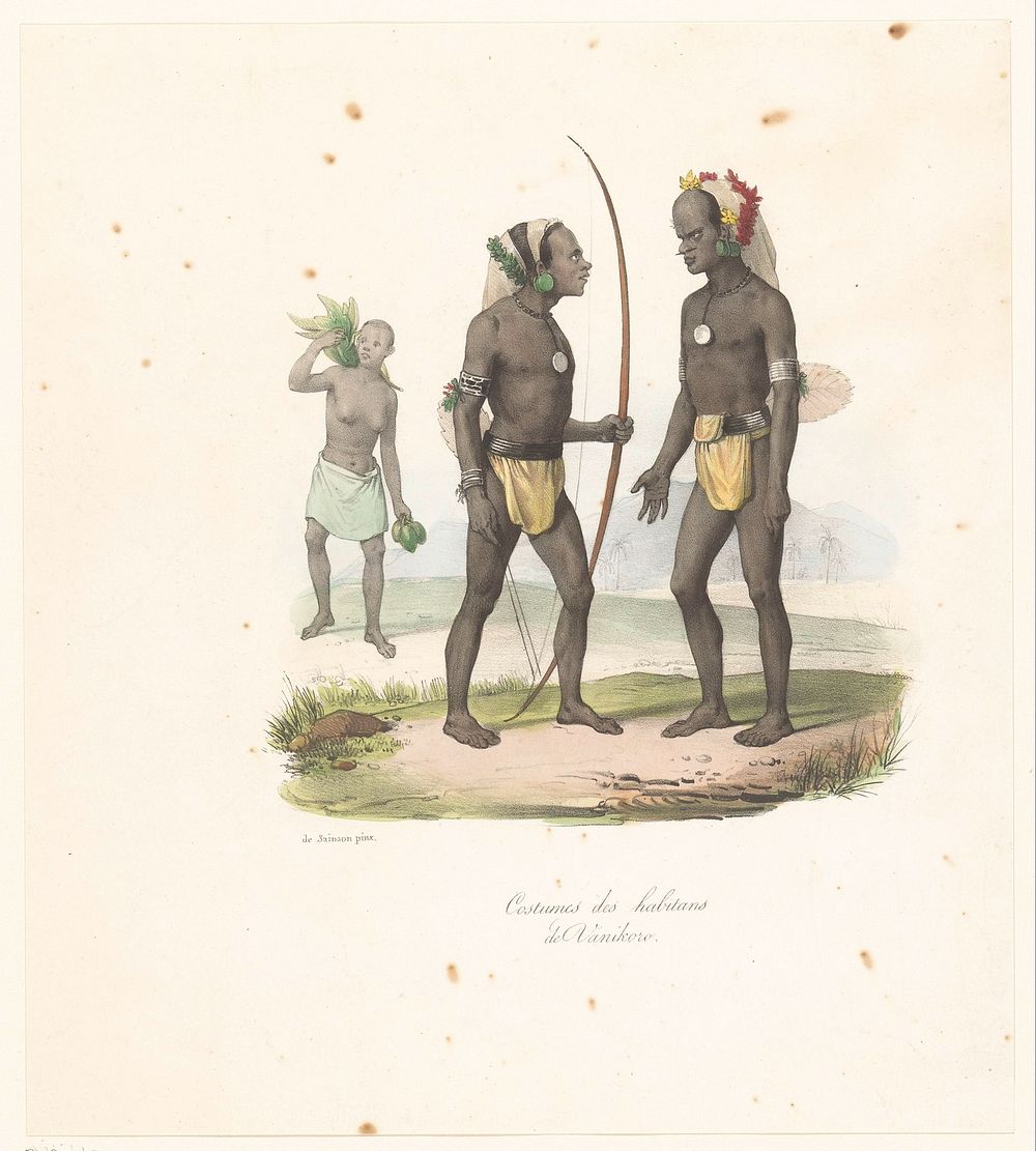 Kleding van de inwoners van Vanikoro (1830 - 1835) by Victor Adam, Antoine Maurin, Louis Auguste de Sainson, Lemercier and…