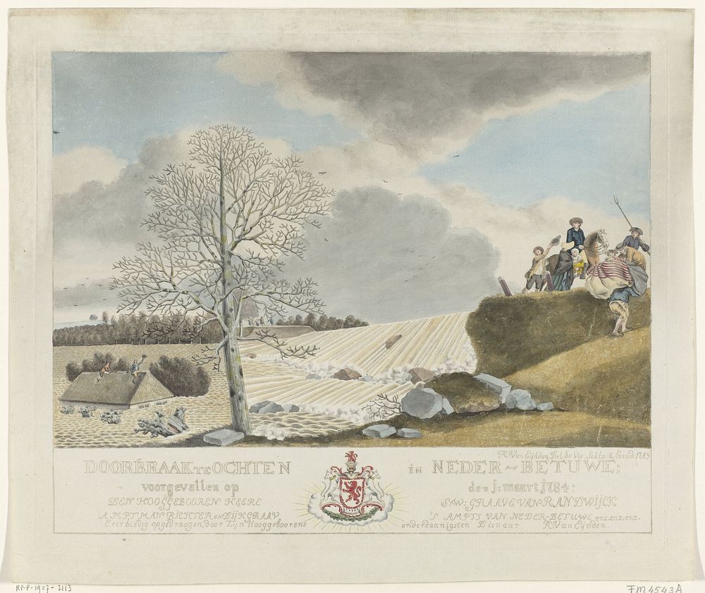 Doorbraak te Ochten, 1784 (1789) by Roeland van Eynden, Roeland van Eynden, Roeland van Eynden, S W rijksgraaf van Randwyck…