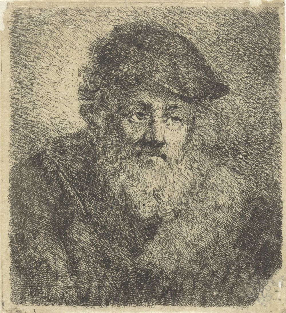 Oude man met baard en muts (1784 - 1839) by Cornelia Scheffer Lamme