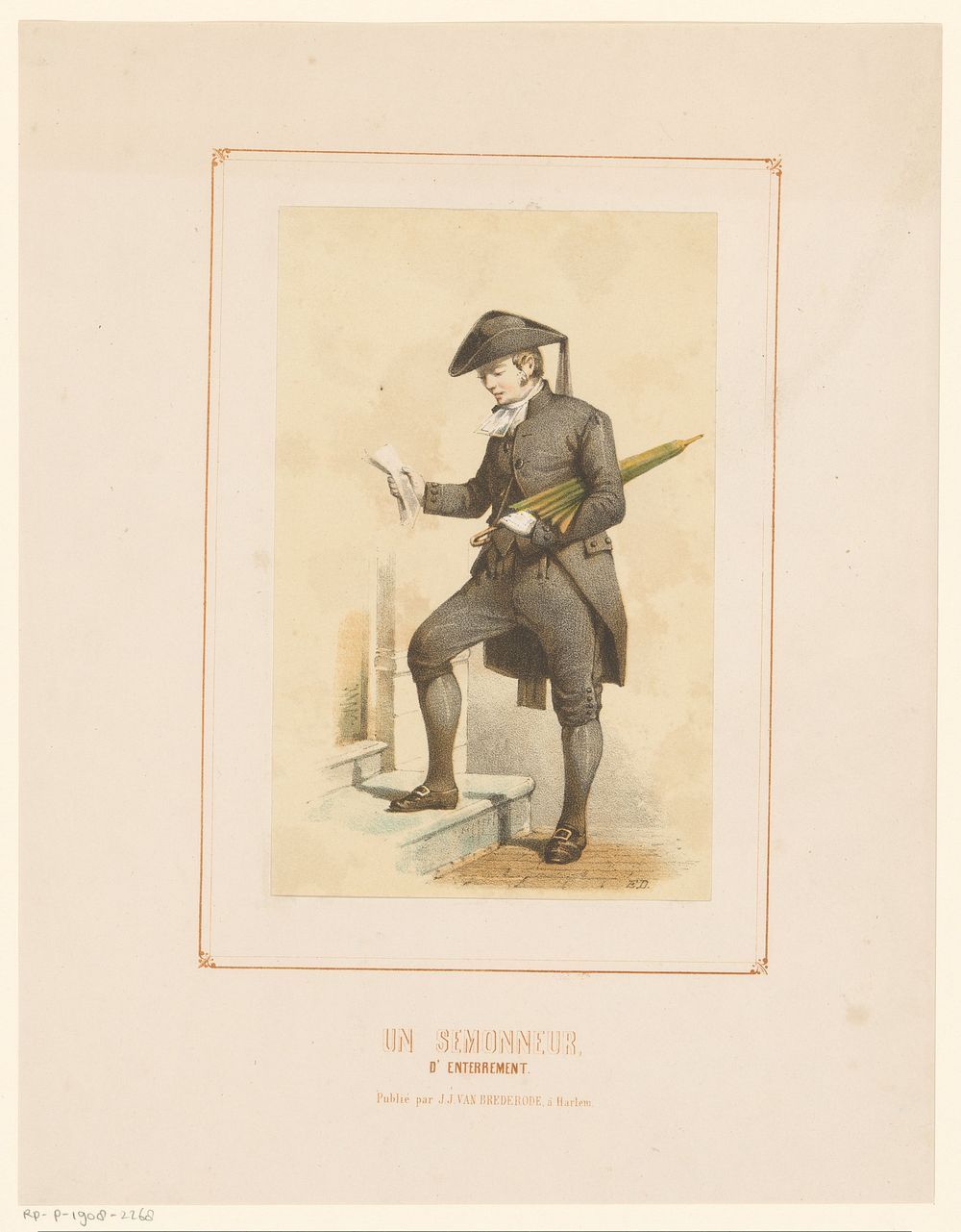 Begrafenisondernemer (1849 - 1873) by Jan Striening and J J van Brederode