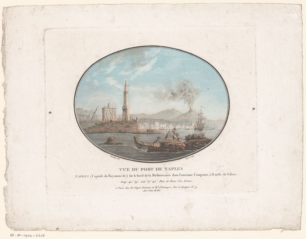 Gezicht op de haven van Napels (c. 1788) by Laurent Guyot, Jean Baptiste Francois Genilion and Laurent Guyot