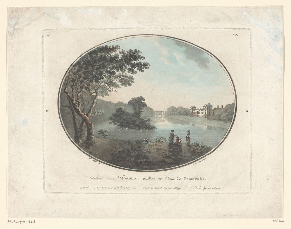 Gezicht op Wilton House (c. 1788) by Laurent Guyot, William Watts and Laurent Guyot