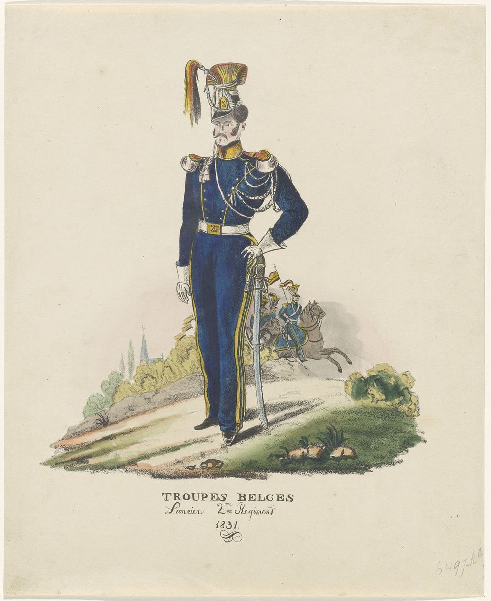 Belgische lansier, 1830 (1830 - 1831) by anonymous