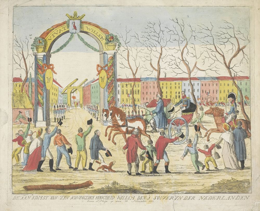 Aankomst van de prins van Oranje te Den Haag, 1813 (1813 - 1814) by anonymous