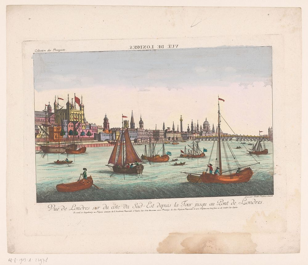 Gezicht op Londen vanaf de Thames (1755 - 1779) by Kaiserlich Franziskische Akademie, Balthasar Friedrich Leizel and Jozef…