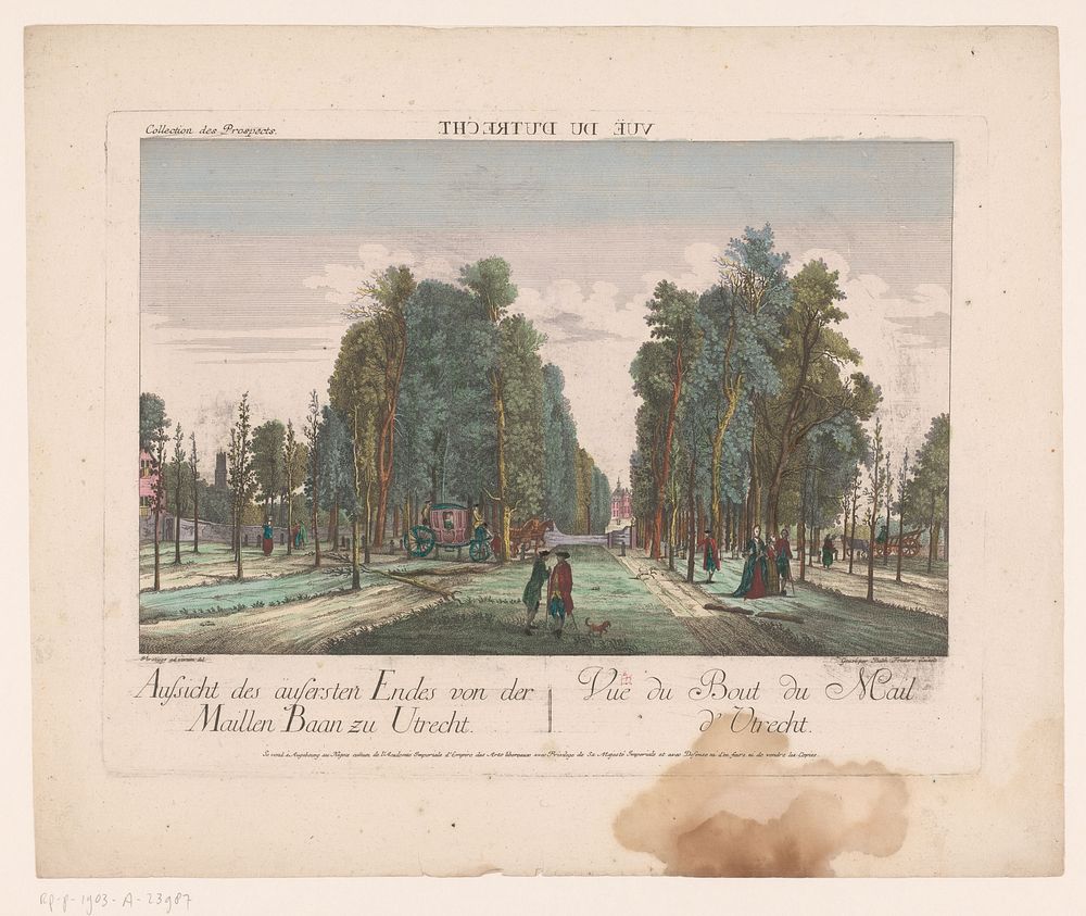 Gezicht op de Maliebaan te Utrecht (1755 - 1779) by Kaiserlich Franziskische Akademie, Balthasar Friedrich Leizel, Jacob…