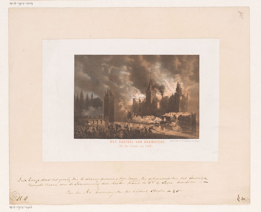 Brand in het Slot Haamstede (1854 - 1861) by Koninklijke Nederlandse Steendrukkerij van C W Mieling