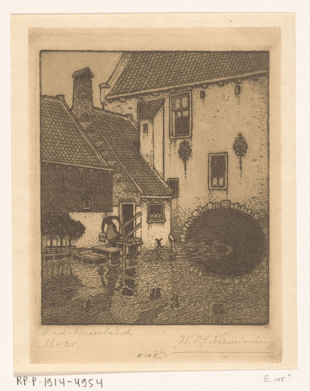 Achtergevel van het stadhuis in Oud-Beijerland (1910) by Wijnand Otto Jan Nieuwenkamp