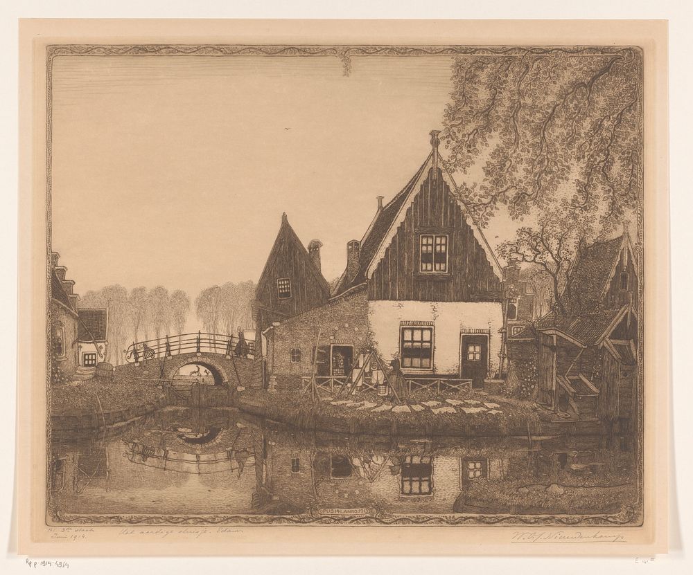 Het aardige sluisje. Edam (1914) by Wijnand Otto Jan Nieuwenkamp