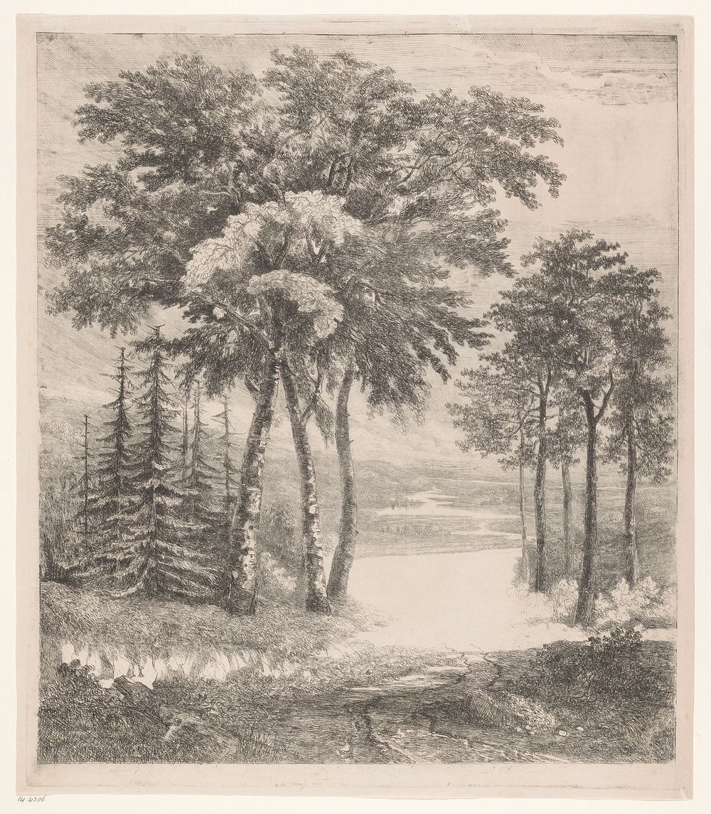 Landschap met paardenkar (1825 - in or before 1891) by Jean Théodore Joseph Linnig