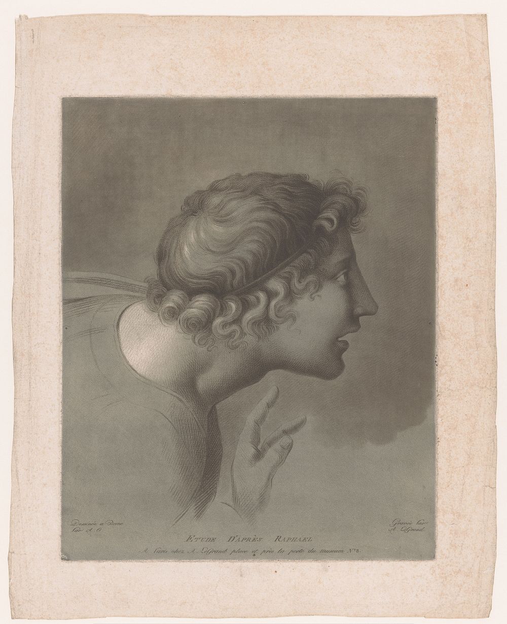 Hoofd van een man (1800) by Auguste Claude Simon Legrand, Monogrammist AC, Rafaël and Auguste Claude Simon Legrand