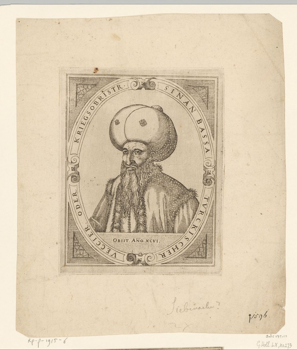 Portret van Pasha Sinan (1590 - 1611) by Hans Sibmacher