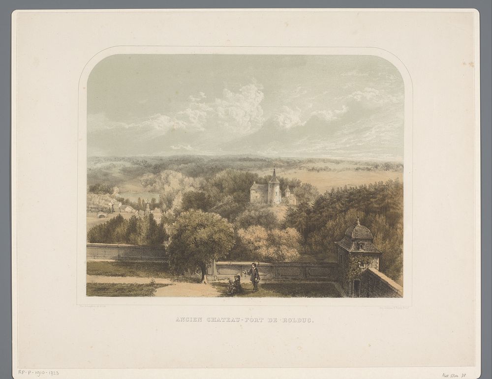 Kasteel nabij abdij Rolduc (1852) by Alexander Schaepkens, Alexander Schaepkens and Simonau and Toovey